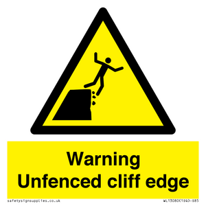 Warning Unfenced cliff edge